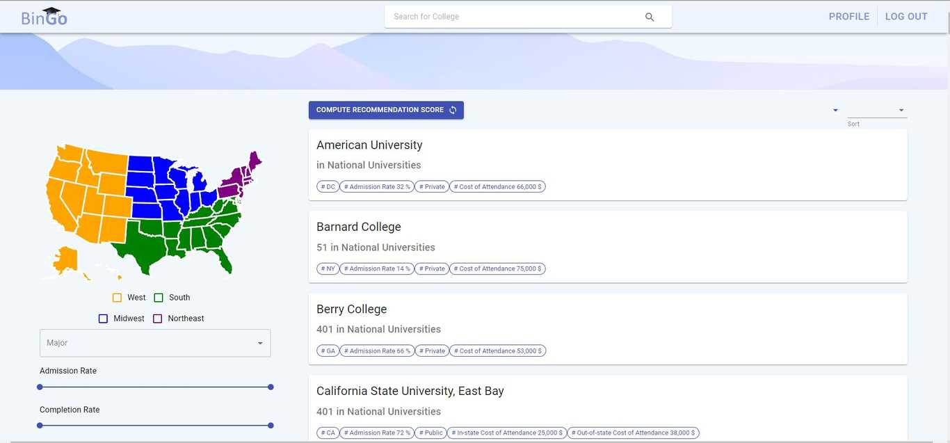 College Application App